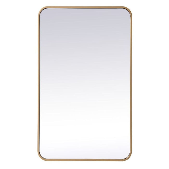 MR802236BR Evermore 22" x 36" Metal Framed Rectangular Mirror in Brass