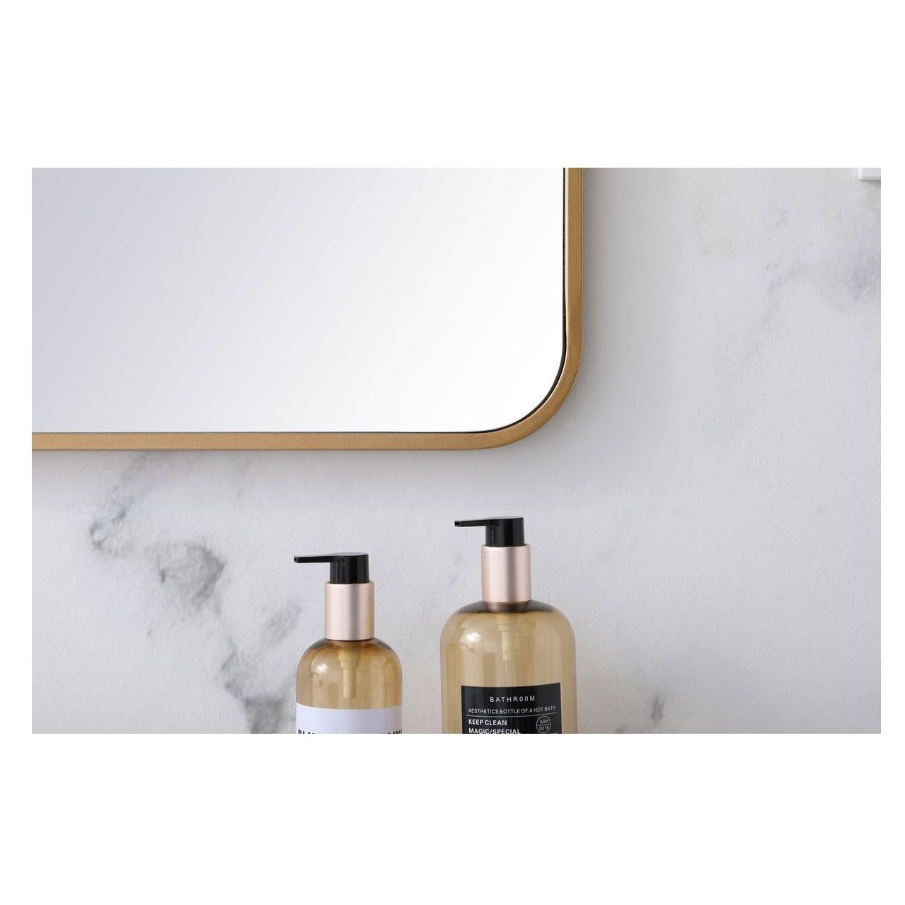 MR802236BR Evermore 22" x 36" Metal Framed Rectangular Mirror in Brass