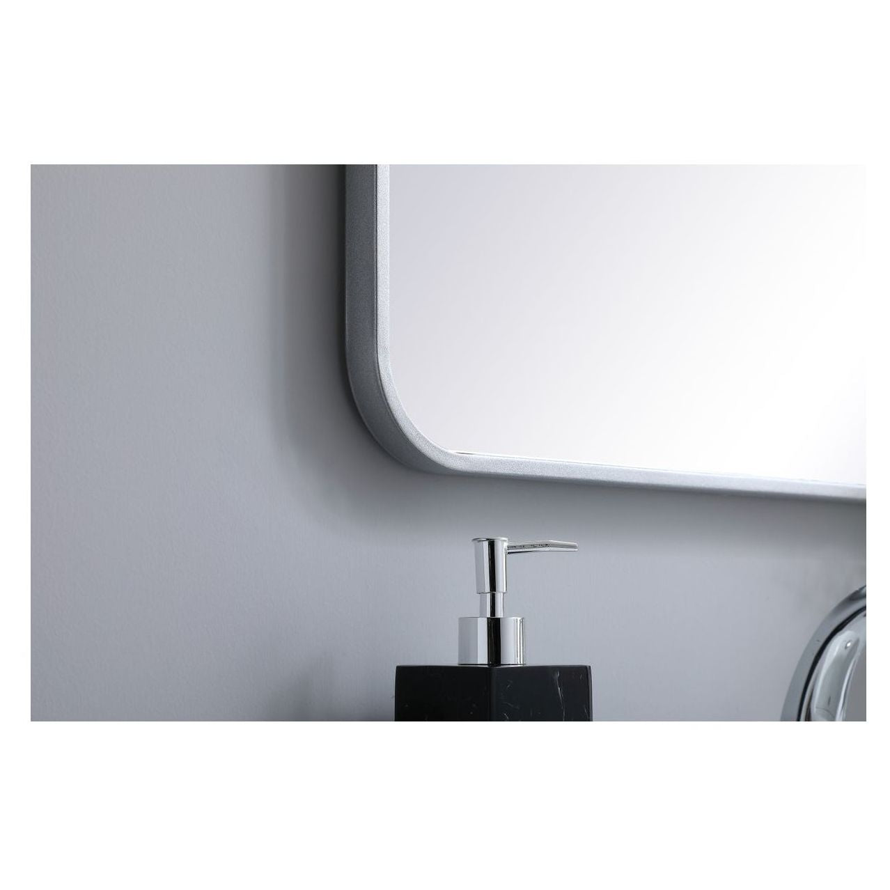 MR802236S Evermore 22" x 36" Metal Framed Rectangular Mirror in Silver