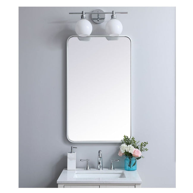 MR802236WH Evermore 22" x 36" Metal Framed Rectangular Mirror in White