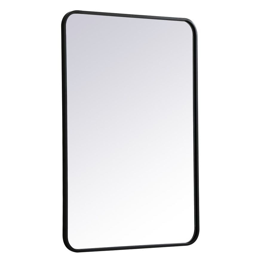 MR802436BK Evermore 24" x 36" Metal Framed Rectangular Mirror in Black