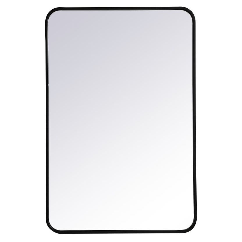 MR802436BK Evermore 24" x 36" Metal Framed Rectangular Mirror in Black