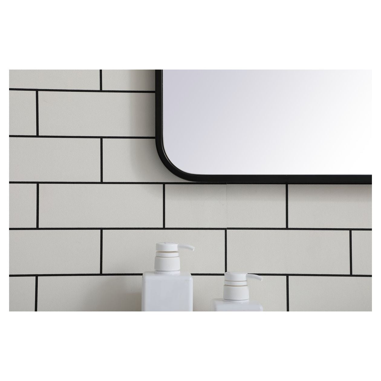 MR802436BK Evermore 24" x 36" Metal Framed Rectangular Mirror in Black