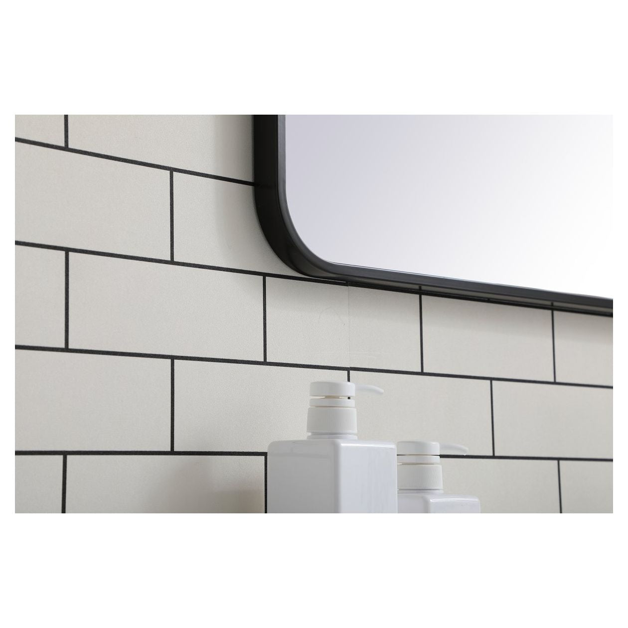 MR802436BK Evermore 24" x 36" Metal Framed Rectangular Mirror in Black