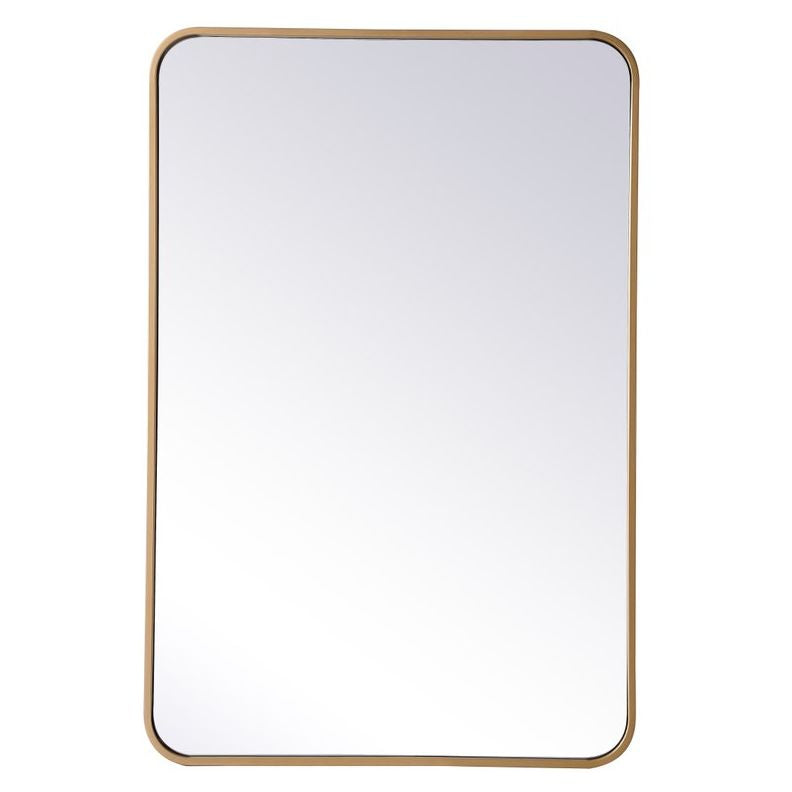 MR802436BR Evermore 24" x 36" Metal Framed Rectangular Mirror in Brass