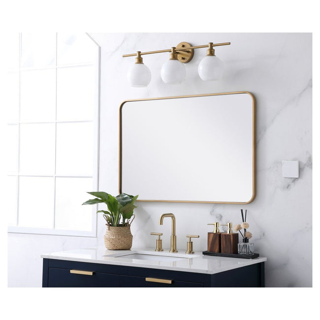 MR802436BR Evermore 24" x 36" Metal Framed Rectangular Mirror in Brass