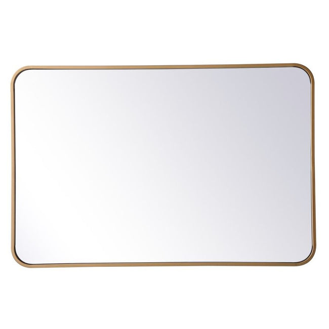 MR802436BR Evermore 24" x 36" Metal Framed Rectangular Mirror in Brass