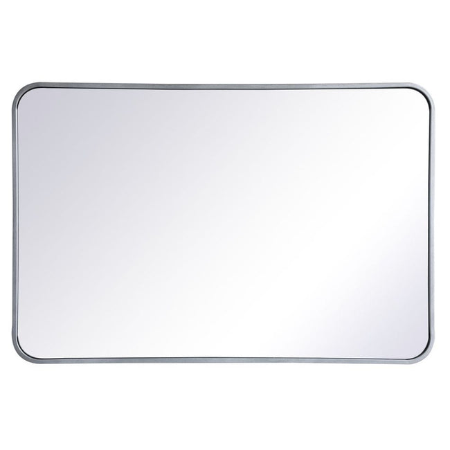 MR802436S Evermore 24" x 36" Metal Framed Rectangular Mirror in Silver