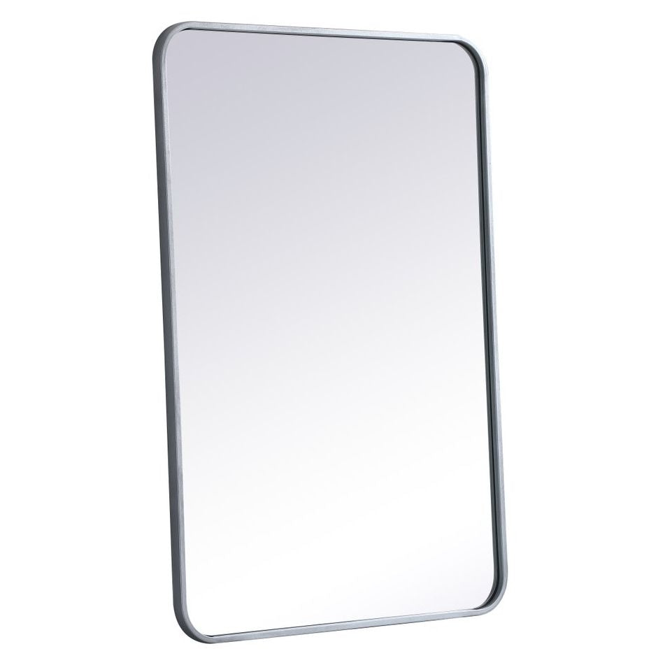 MR802436S Evermore 24" x 36" Metal Framed Rectangular Mirror in Silver