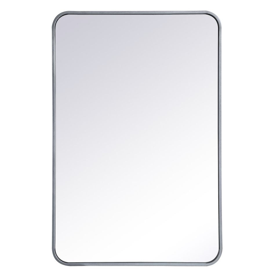 MR802436S Evermore 24" x 36" Metal Framed Rectangular Mirror in Silver