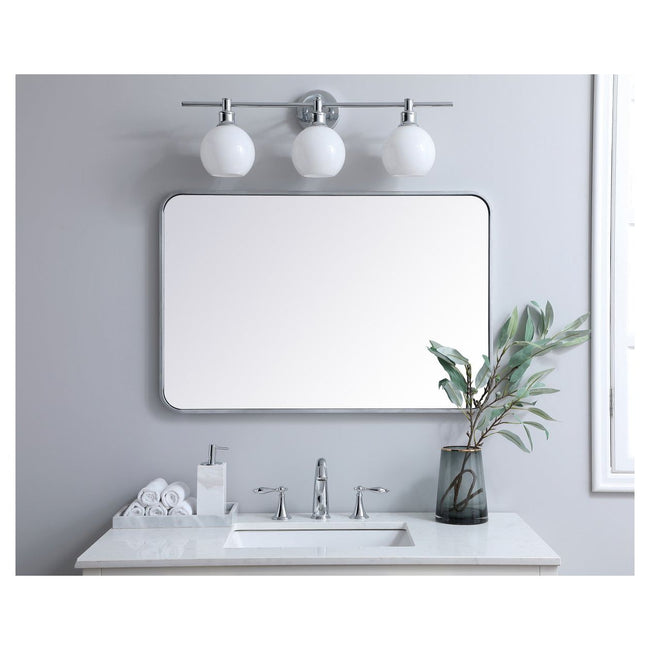 MR802436S Evermore 24" x 36" Metal Framed Rectangular Mirror in Silver