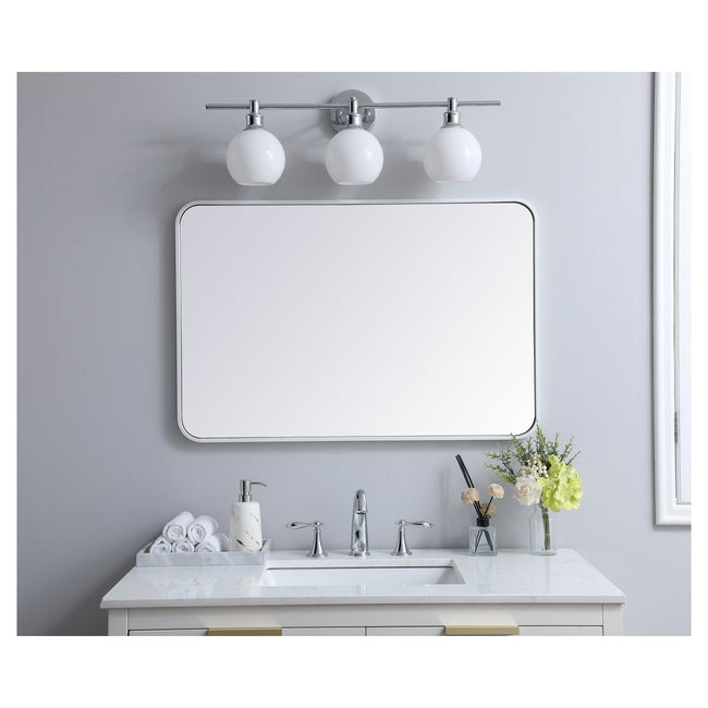 MR802436WH Evermore 24" x 36" Metal Framed Rectangular Mirror in White