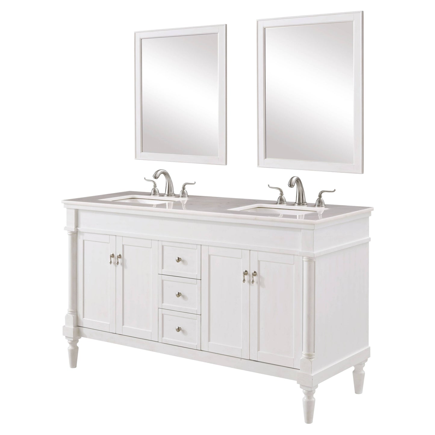 VF13060DAW 60" Single Bathroom Vanity Set in Antique White