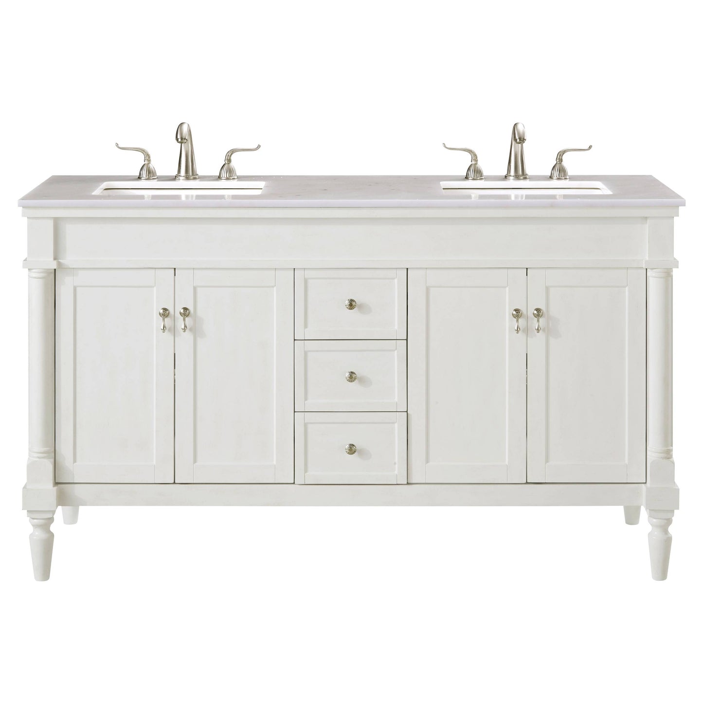 VF13060DAW 60" Single Bathroom Vanity Set in Antique White