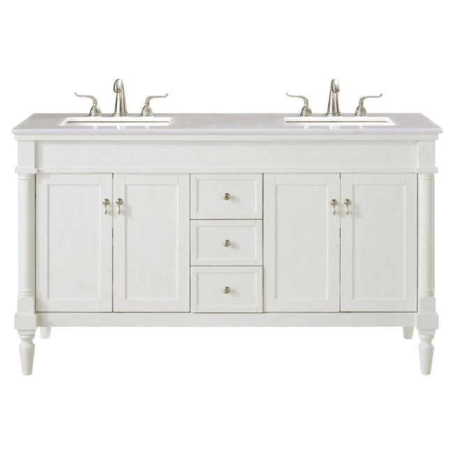 VF13060DAW 60" Single Bathroom Vanity Set in Antique White