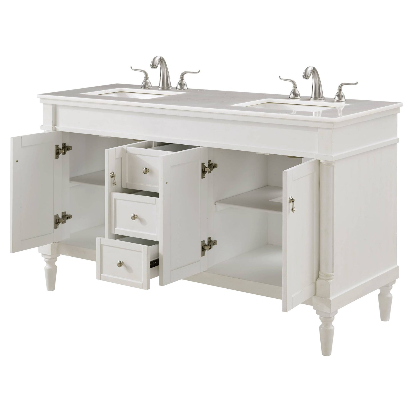 VF13060DAW 60" Single Bathroom Vanity Set in Antique White