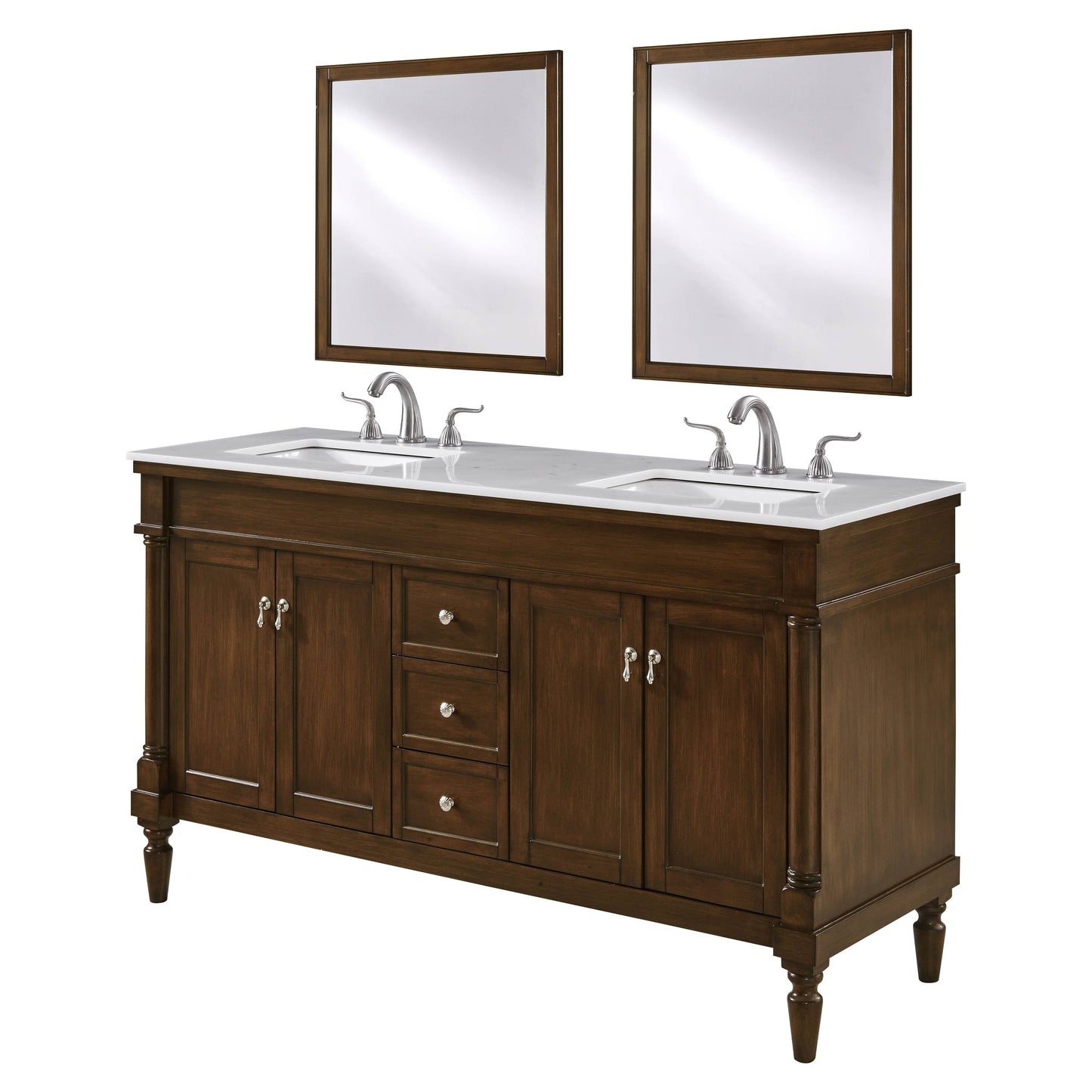 VF13060DWT 60" Single Bathroom Vanity Set in Walnut