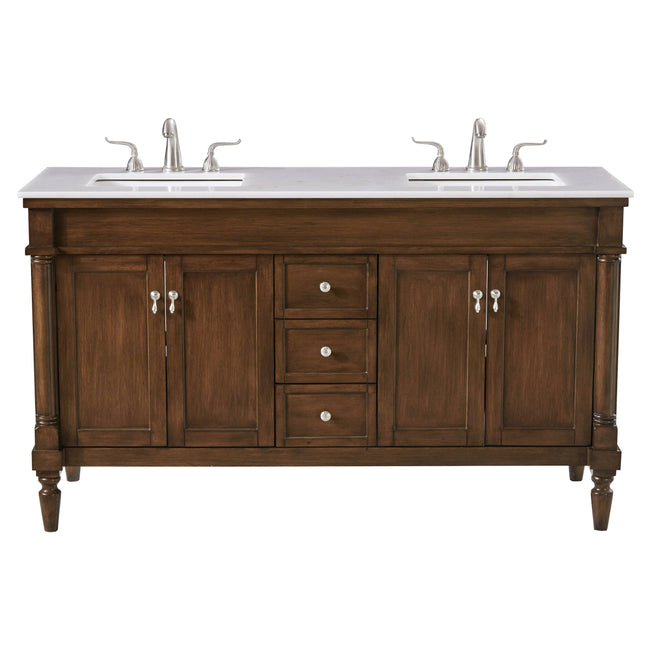 VF13060DWT 60" Single Bathroom Vanity Set in Walnut