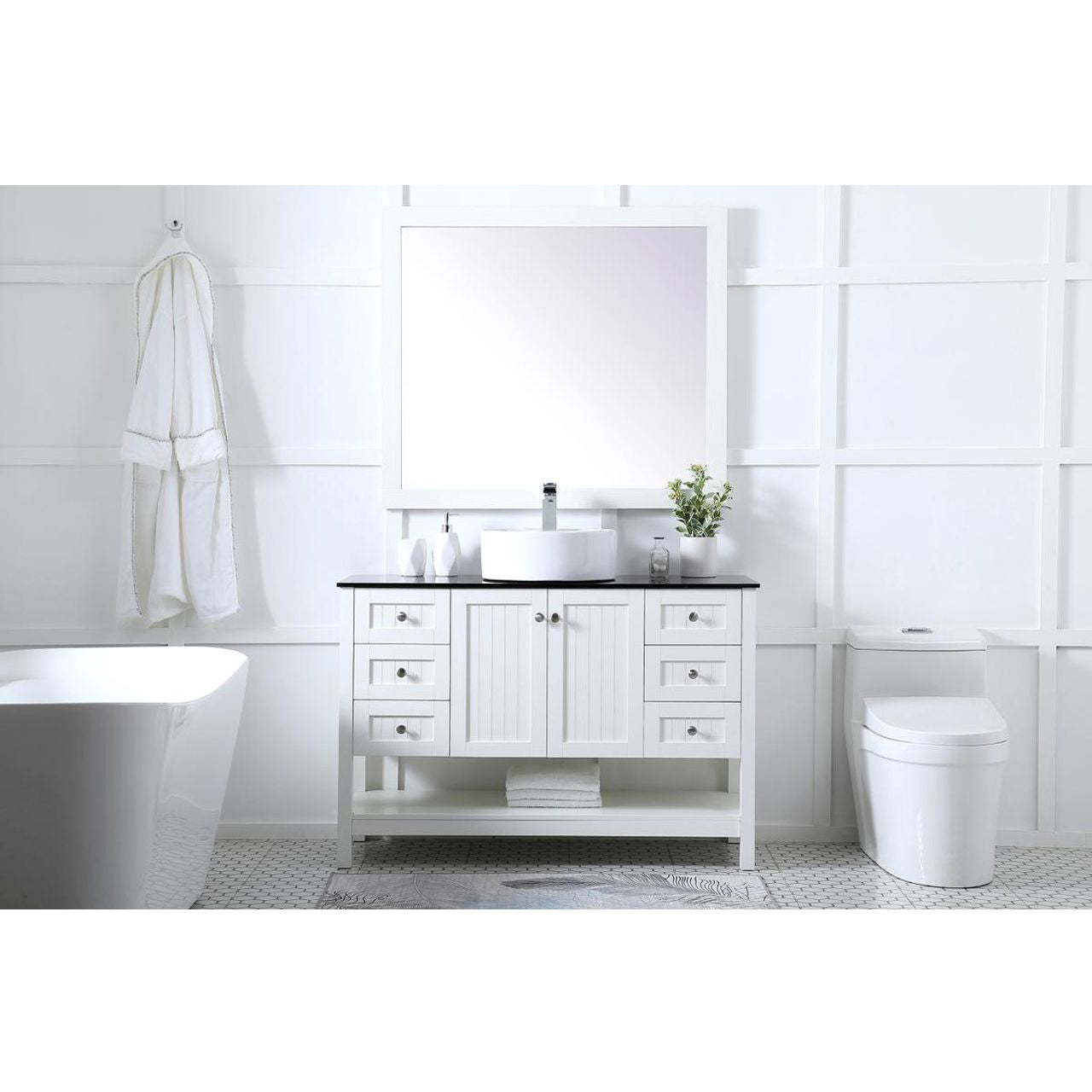 VF16248WH 48" Vessel Sink Bathroom Vanity in White