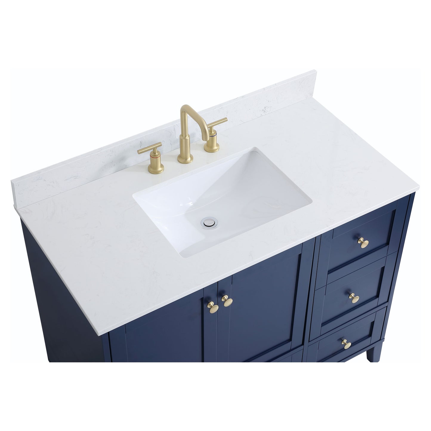 VF18042BL-BS 42" Single Bathroom Vanity in Blue With Backsplash