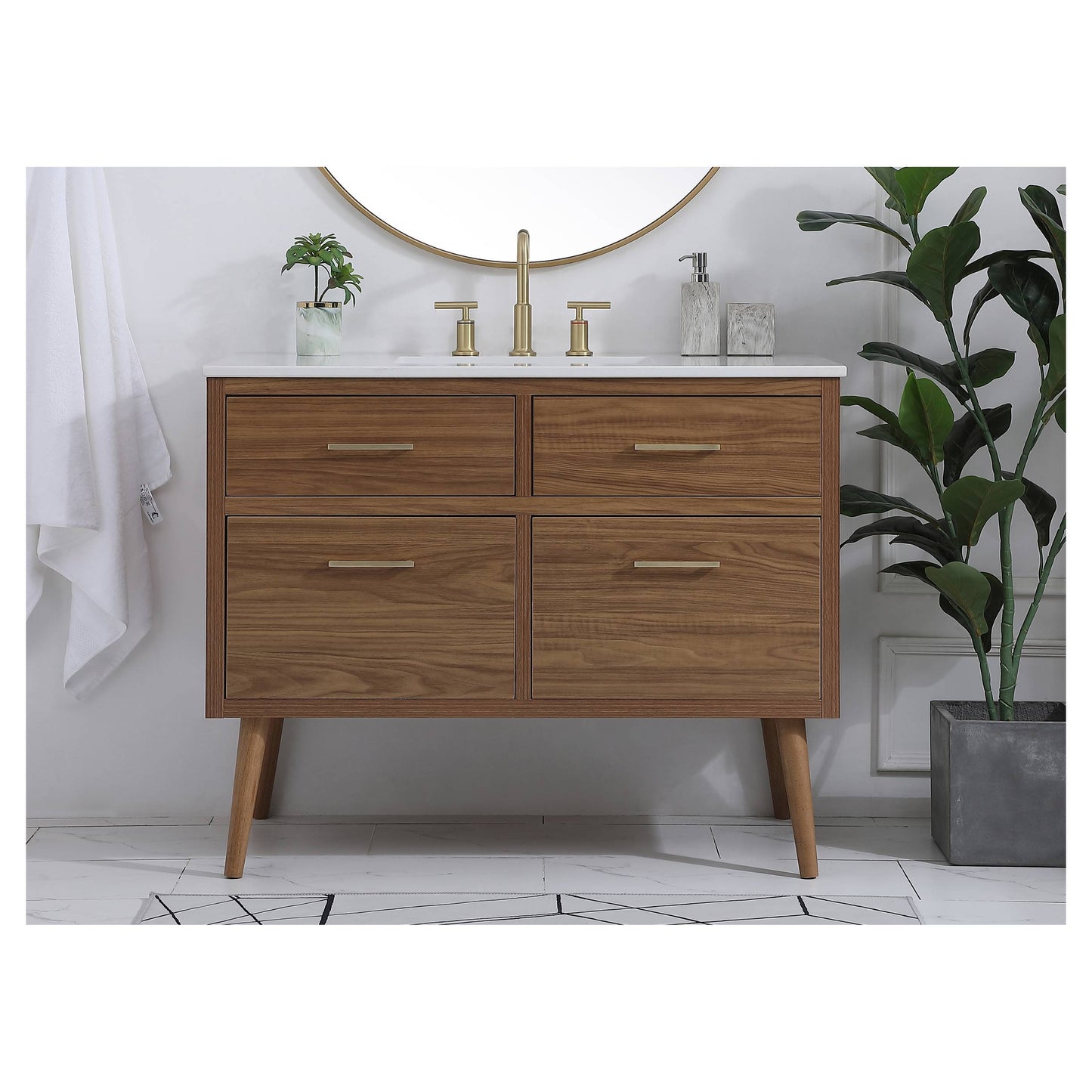 VF41042WB 42" Bathroom Vanity in Walnut Brown