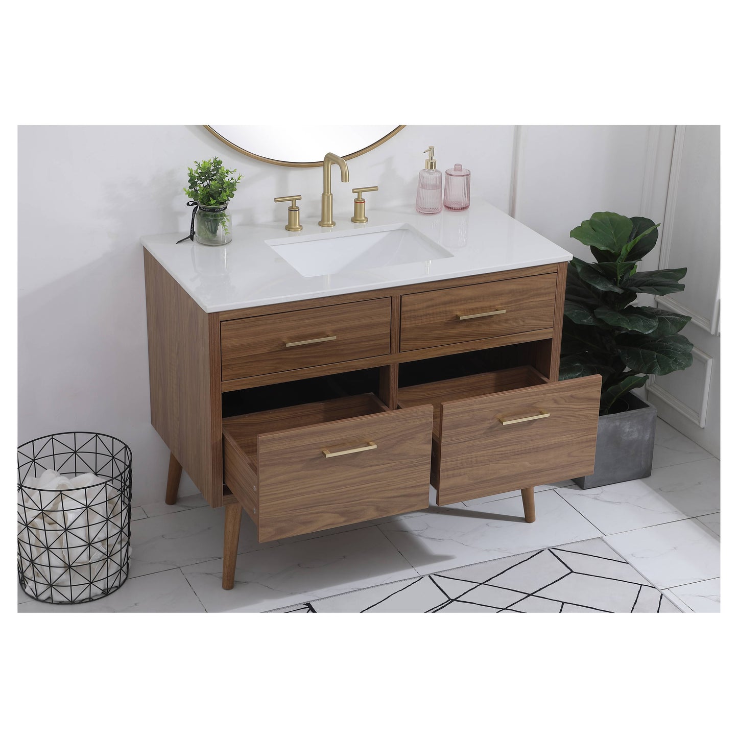 VF41042WB 42" Bathroom Vanity in Walnut Brown
