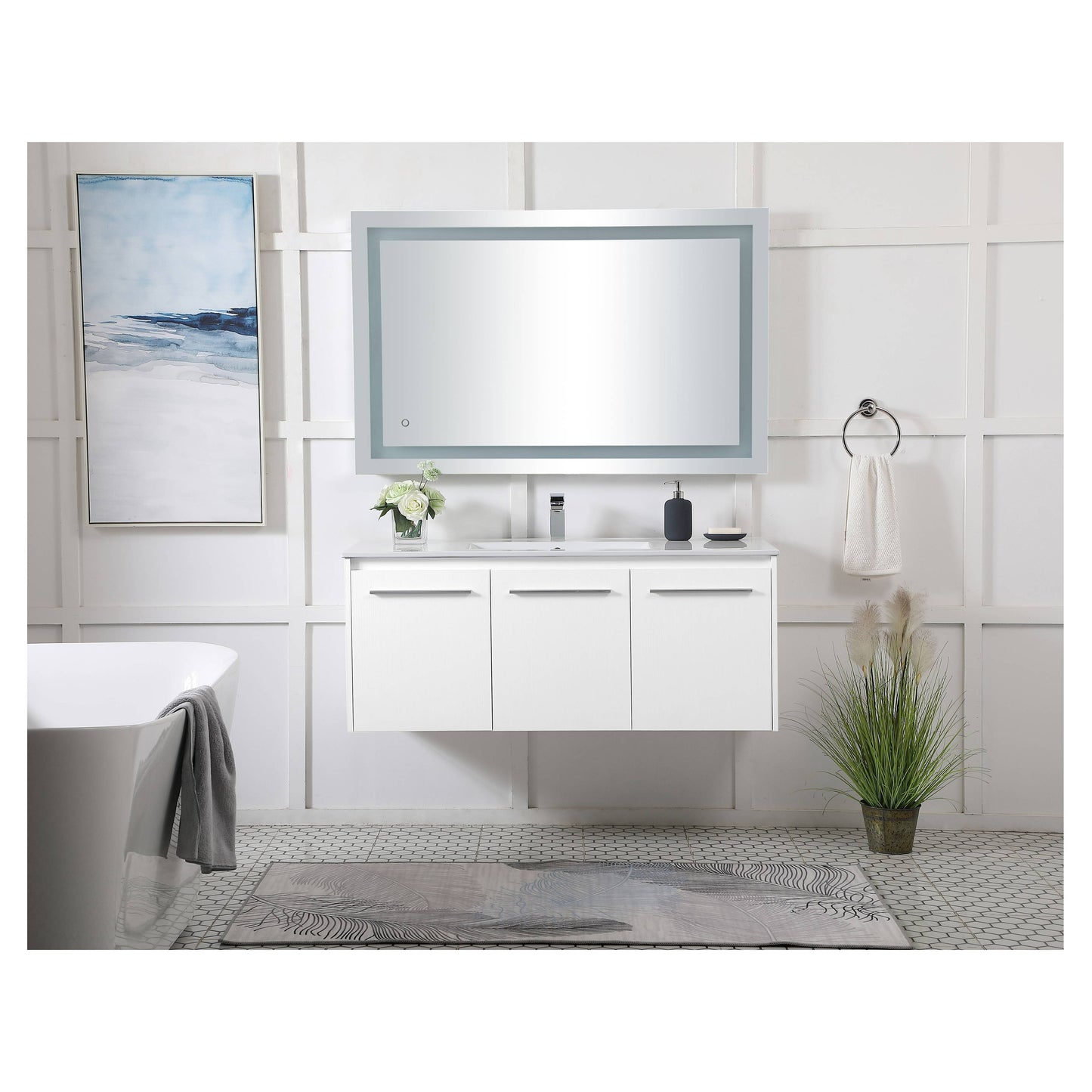 VF44040WH 40" Single Bathroom Floating Vanity in White