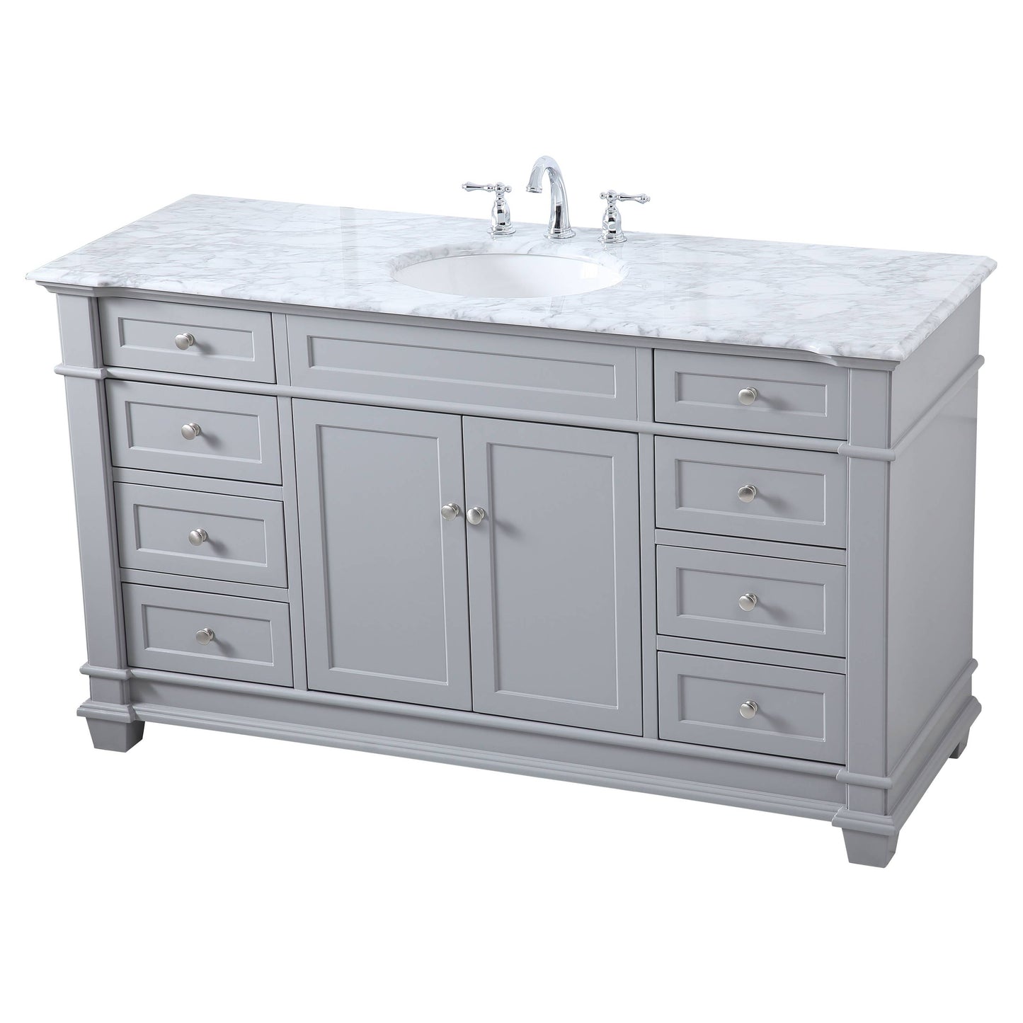 VF50060GR 60" Single Bathroom Vanity Set in Grey