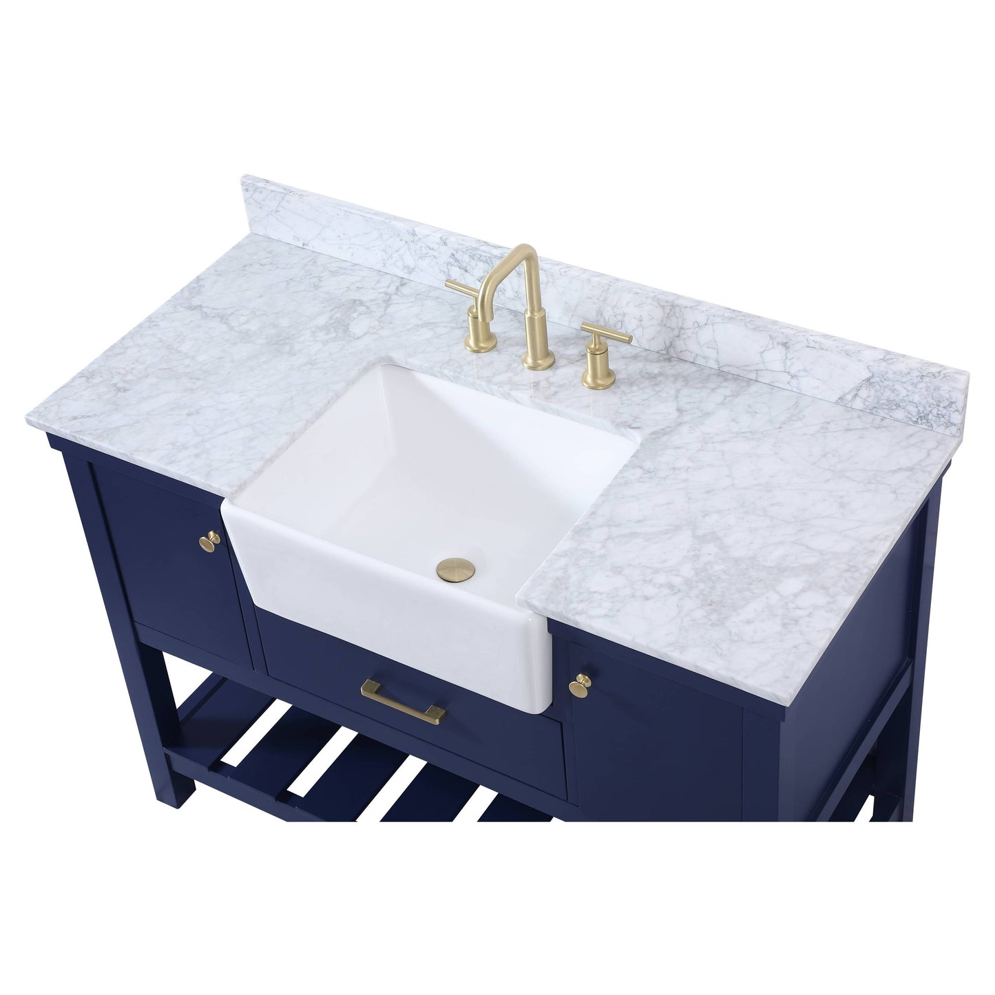 VF60148BL-BS 48" Single Bathroom Vanity in Blue With Backsplash