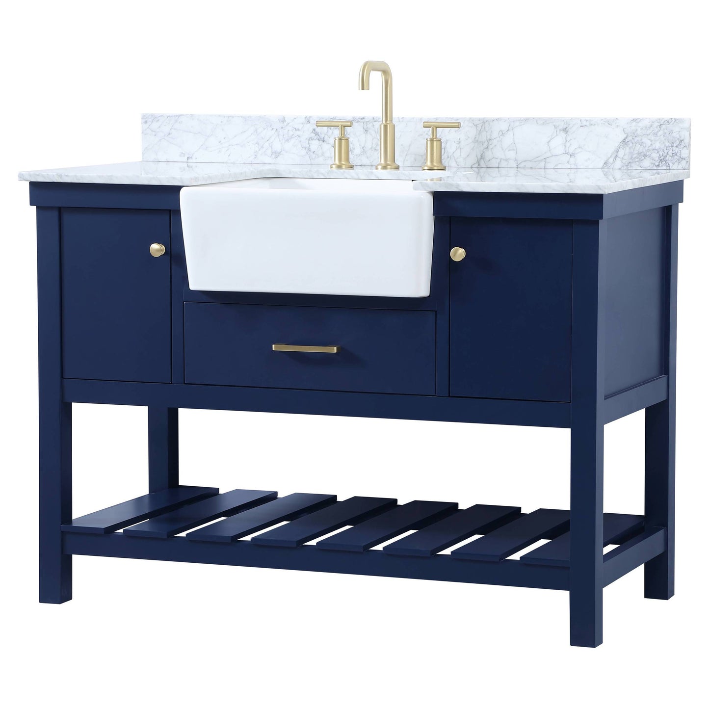 VF60148BL-BS 48" Single Bathroom Vanity in Blue With Backsplash