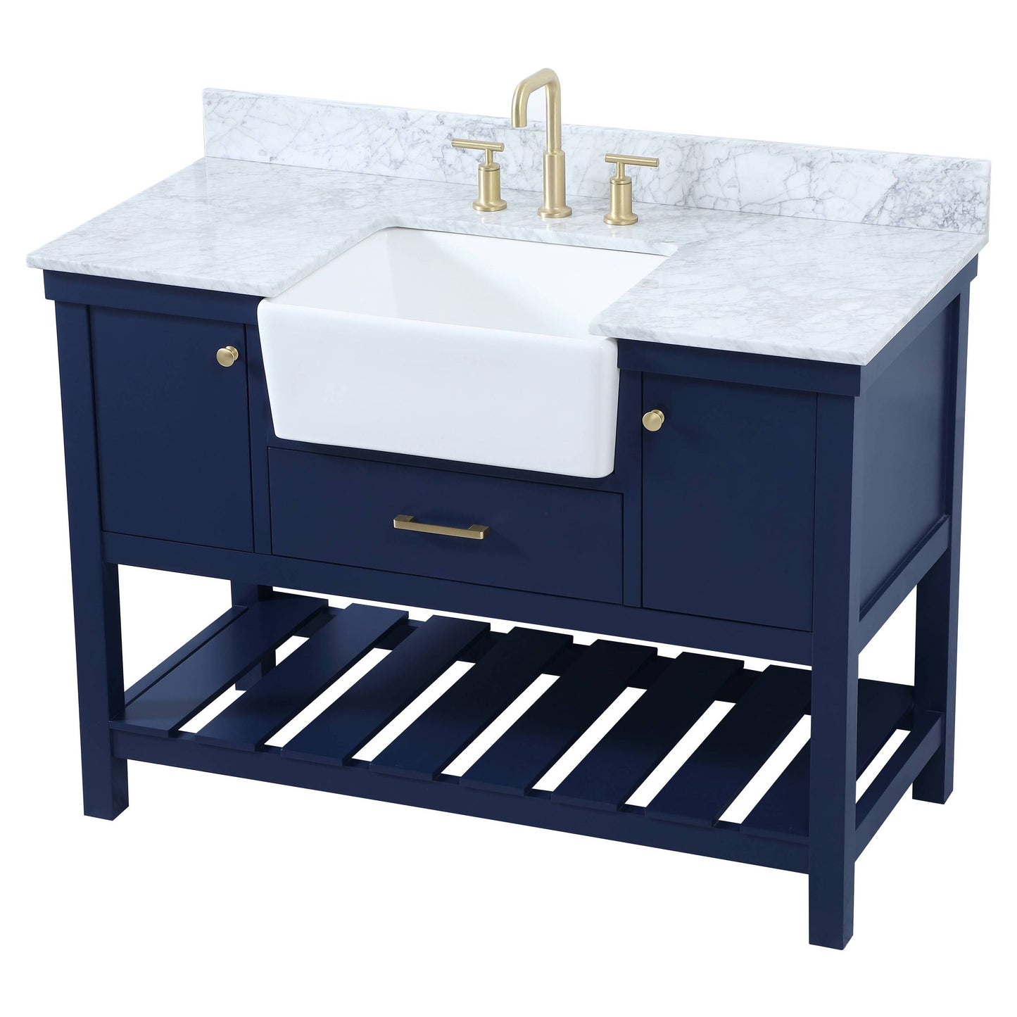 VF60148BL-BS 48" Single Bathroom Vanity in Blue With Backsplash