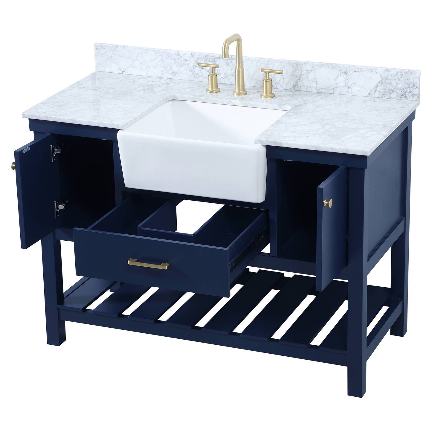 VF60148BL-BS 48" Single Bathroom Vanity in Blue With Backsplash