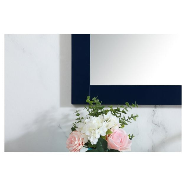 VM24236BL Aqua 42" x 36" Framed Rectangular Mirror in Blue