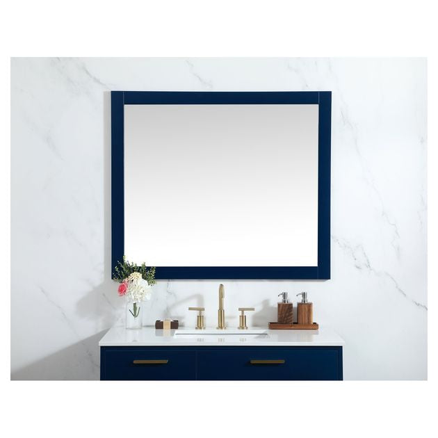 VM24236BL Aqua 42" x 36" Framed Rectangular Mirror in Blue