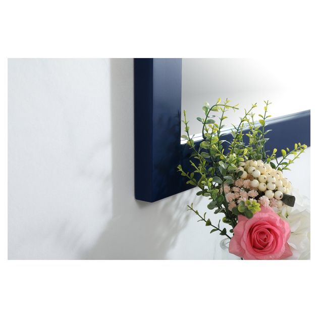 VM24236BL Aqua 42" x 36" Framed Rectangular Mirror in Blue