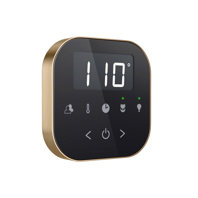 AirTempo Steam Shower Control in Black with Brushed Bronze Bezel