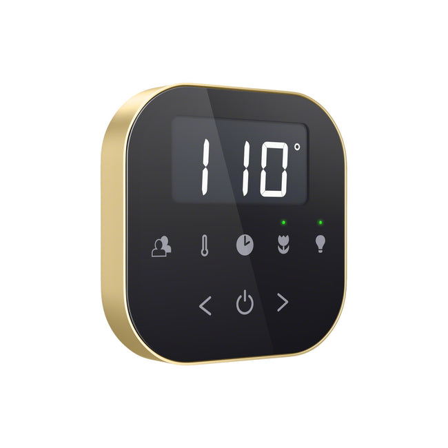 AirTempo Steam Shower Control in Black with Satin Brass
