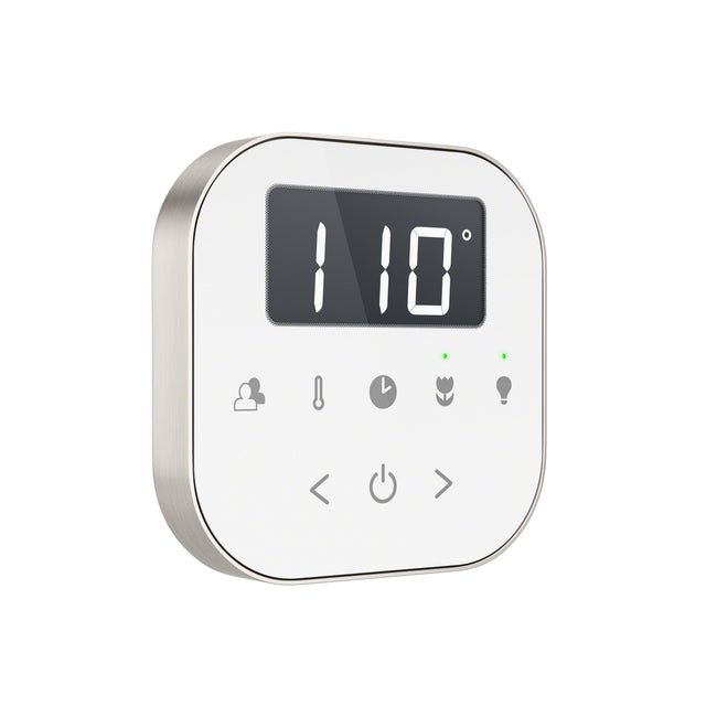 AirTempo Steam Shower Control in White with Brushed Nickel