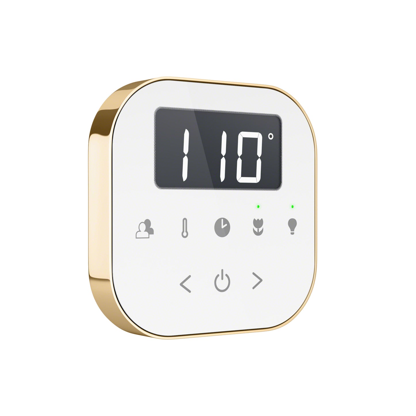 AirTempo Steam Shower Control in White with Polished Brass