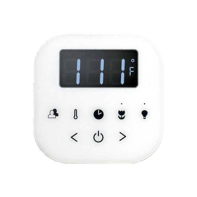 AirTempo Steam Shower Control in White with Brushed Bronze