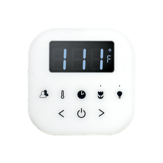 AirTempo Steam Shower Control in White with Polished Chrome