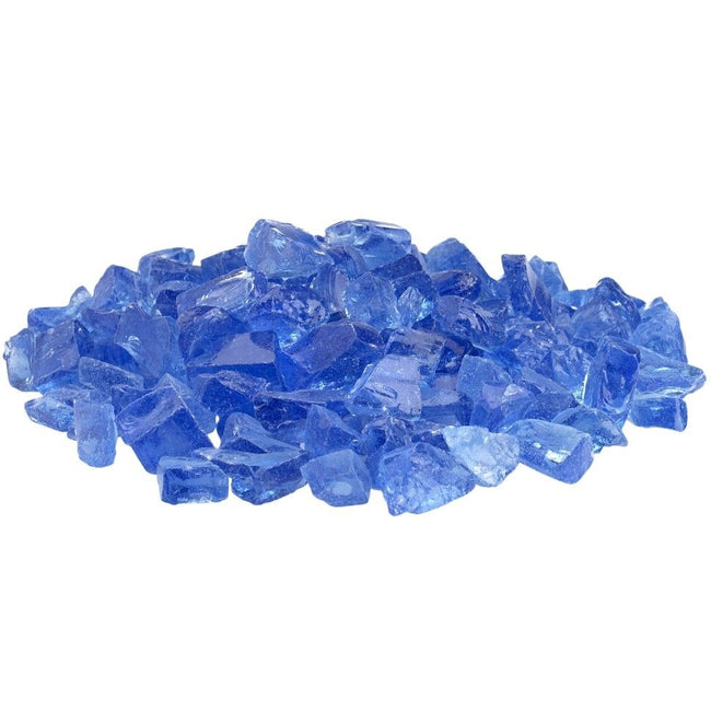 CG-LTBLUE-M-10-J - Light Blue Recycled Medium Fire Pit Glass