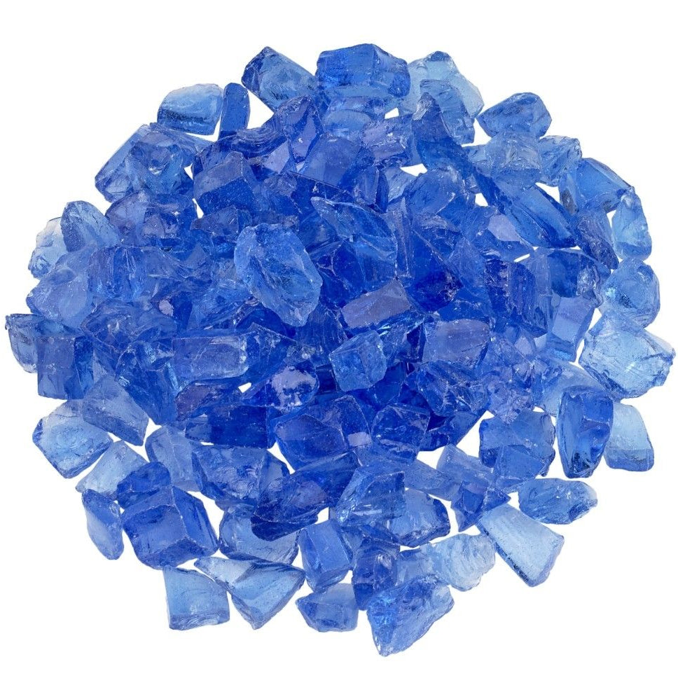 CG-LTBLUE-M-10-J - Light Blue Recycled Medium Fire Pit Glass