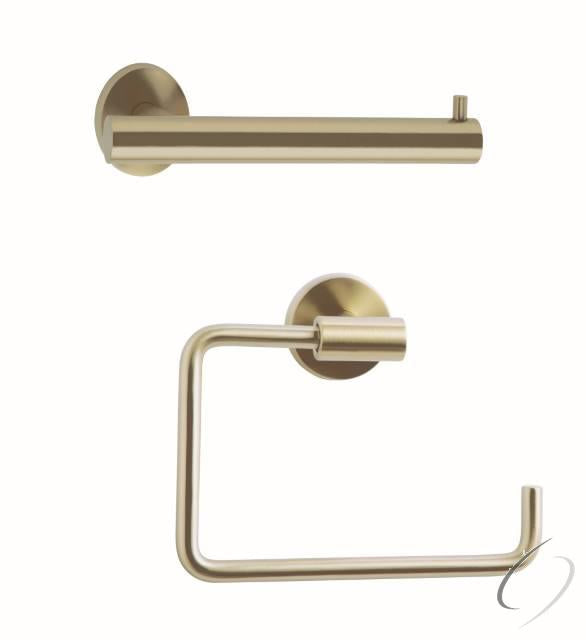 ARRONDIBBZ14 Bathroom Kit with BH26540BBZ Tissue Roll Holder BH26541BBZ Towel Ring Golden Champagne Finish