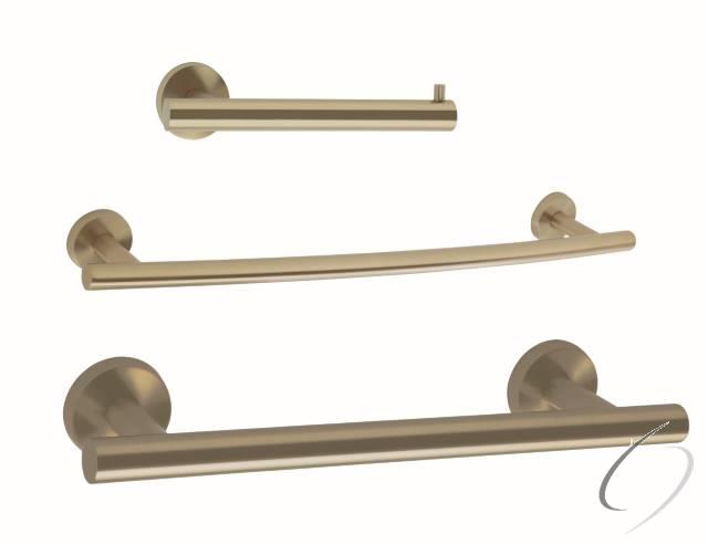 ARRONDIBBZ2 Bathroom Kit with BH26540BBZ Tissue Roll Holder BH26546BBZ Towel Bar BH26543BBZ Towel Bar Golden Champagne Finish