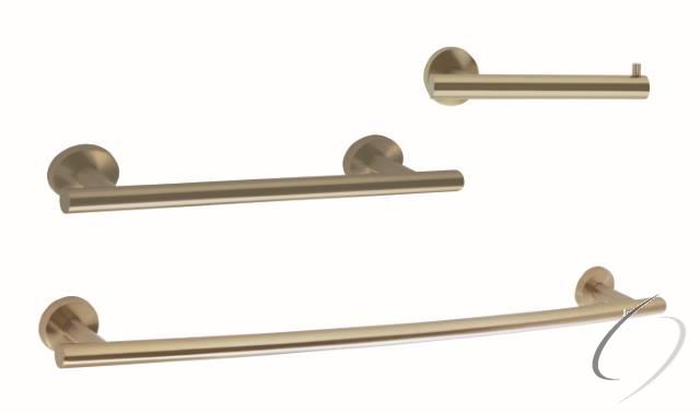 ARRONDIBBZ4 Bathroom Kit with BH26540BBZ Tissue Roll Holder BH26546BBZ Towel Bar BH26544BBZ Towel Bar Golden Champagne Finish