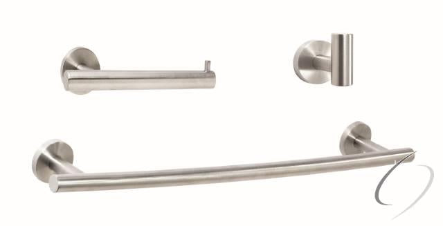 ARRONDISS12 Bathroom Kit with BH26540SS Tissue Roll Holder BH26543SS Towel Bar BH26542SS Robe Hook Stainless Steel Finish
