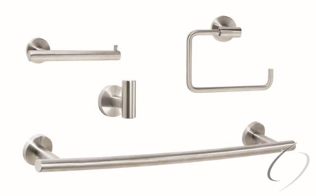 ARRONDISS5 Bathroom Kit with BH26540SS Tissue Roll Holder BH26541SS Towel Ring BH26543SS Towel Bar BH26542SS Robe Hook Stainless Steel Finish