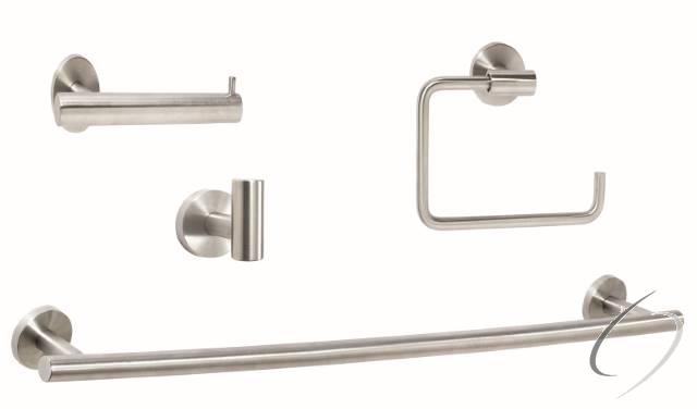 ARRONDISS7 Bathroom Kit with BH26540SS Tissue Roll Holder BH26541SS Towel Ring BH26544SS Towel Bar BH26542SS Robe Hook Stainless Steel Finish