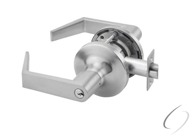 Office Entry Augusta Lever Grade 1 Cylindrical Lock Less Cylinder Satin Chrome